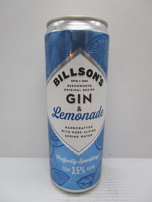 BILLSONS GIN & LEMONADE  3.5% 355ML