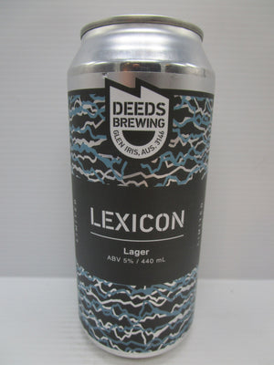 Deeds Lexicon Lager 5% 440ml