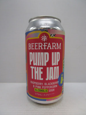 Beerfarm Pump Up the Jam Rasp Blkberry & Pink Sour 4.2% 375ml