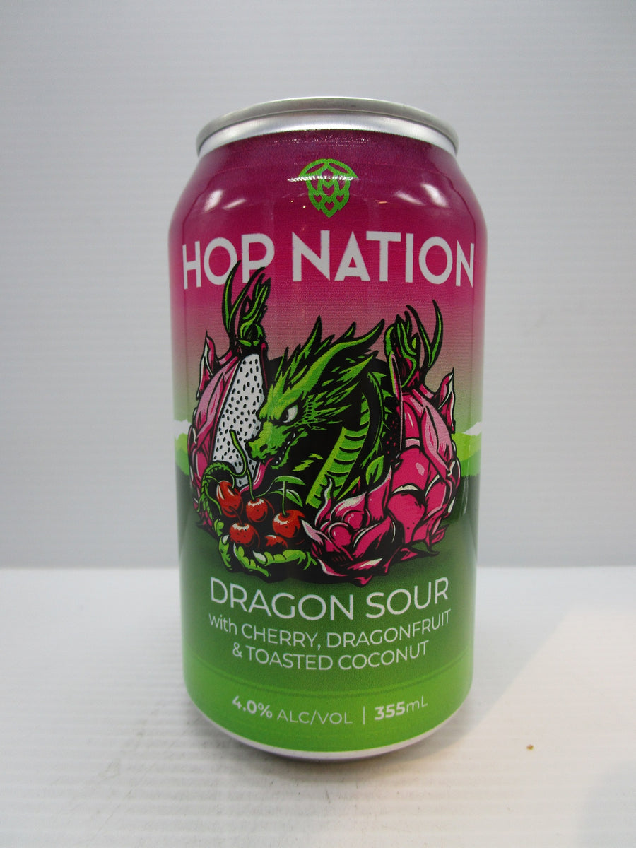 Hop Nation Dragon Sour Cherry, Dragonfruit & Coconut 4% 355ml