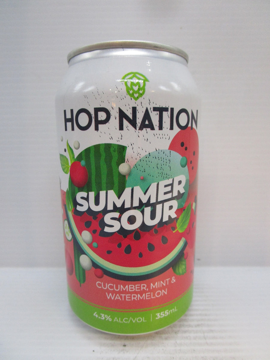 Hop Nation Summer Sour Cucumber, Mint & Watermelon 4.3% 355ml