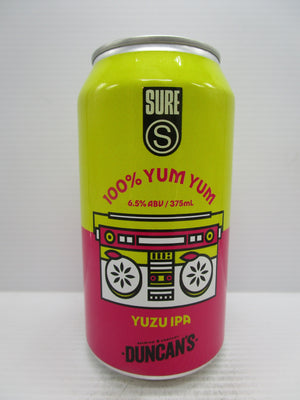 Sure x Duncans 100% Yum Yum Yuzu IPA 6.5% 375ml