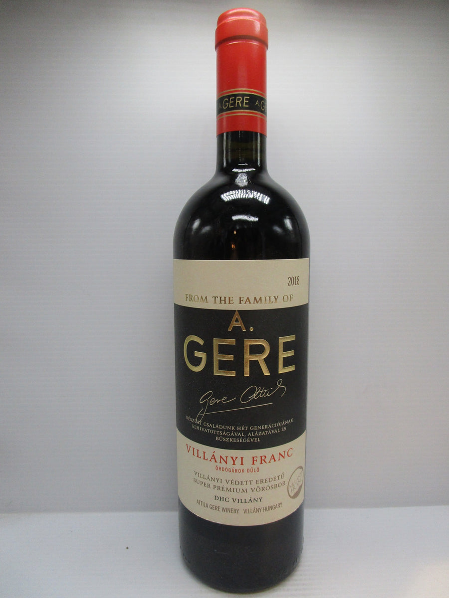 A Gere Villanyi Franc Hungary 2018 14.5% 750ml